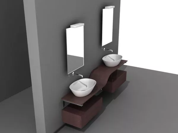Bathroom Clamshell Sink 3d model