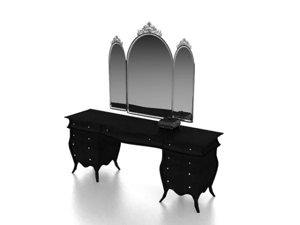 Makeup Table With Mirror Set 3d model Makeup Table With Mirror Set 3d model