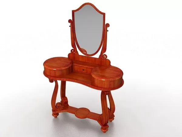 Vintage Wooden Vanity Dressing Table 3d model Vintage Wooden Vanity Dressing Table 3d model