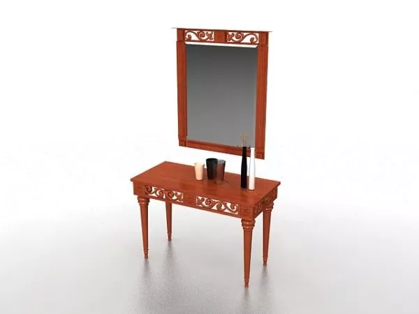 Dressing Table Oval Mirror 3d model