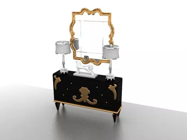 Vintage Design Vanity Table 3d model Vintage Design Vanity Table 3d model