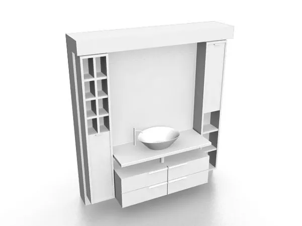 Bathroom Vanity Wall Storage Furniture 3d model Bathroom Vanity Wall Storage Furniture 3d model
