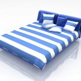 Modern Platform Double Bed 3d model
