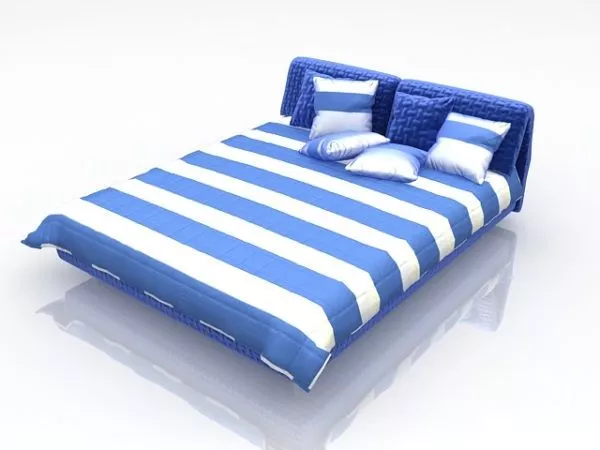 Modern Platform Double Bed 3d model Modern Platform Double Bed 3d model