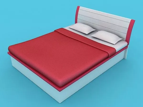 Platform Soft Bed With Headboard 3d model Platform Soft Bed With Headboard 3d model