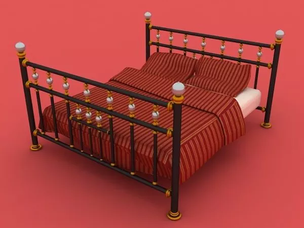 Classic Metal Bed 3d model Classic Metal Bed 3d model
