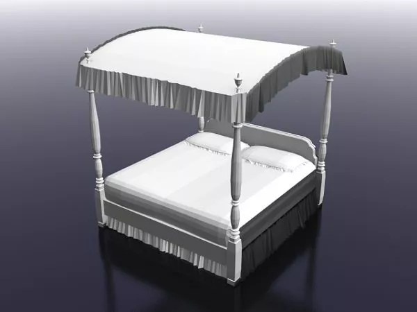 Antique Royal Canopy Bed 3d model Antique Royal Canopy Bed 3d model