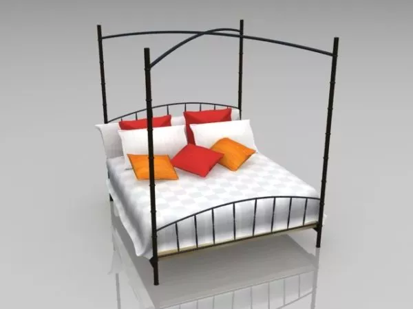 Black Metal Four Poster Bed 3d model Black Metal Four Poster Bed 3d model
