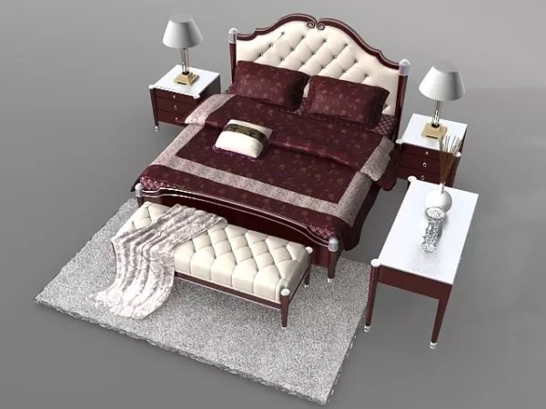 Western Classic Bedroom Sets 3d model Western Classic Bedroom Sets 3d model