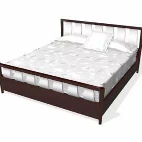 Modern Simple Bed With Mattress 3d model