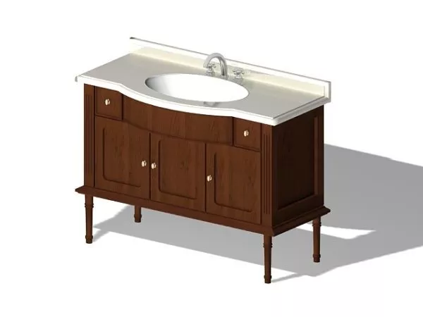 Bathroom Wooden Vanity With Top 3d model Bathroom Wooden Vanity With Top 3d model