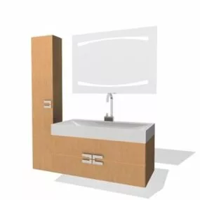 Bathroom Rectangle Vanity Cabinets With Mirror 3d model