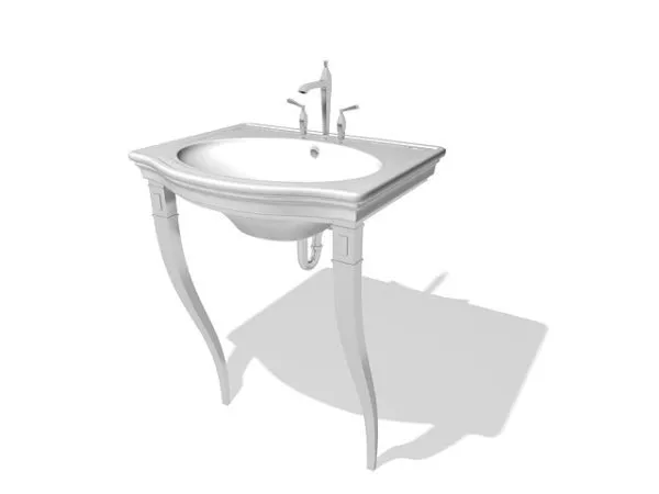 Classic Bathroom Sink With Frame 3d model Classic Bathroom Sink With Frame 3d model
