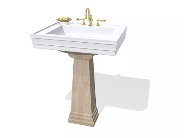 Metal Sink Low Poly 3d model