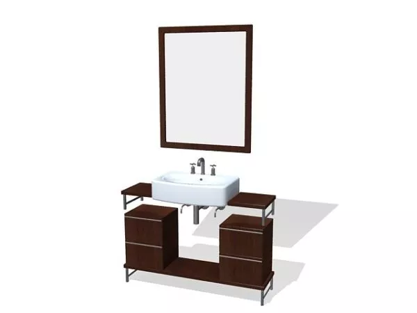 General Bathroom Vanity Cabinet With Mirror 3d model General Bathroom Vanity Cabinet With Mirror 3d model