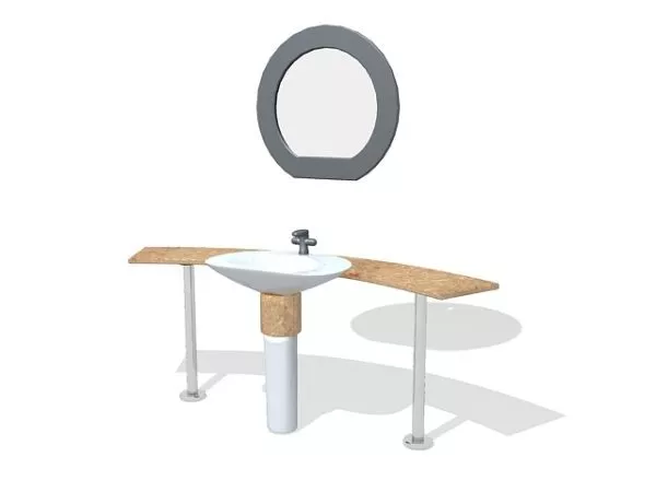 Bathroom Vanity With Mirror Curved Style 3d model Bathroom Vanity With Mirror Curved Style 3d model