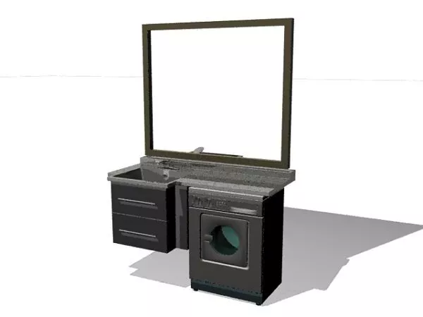 Bathroom Sink With Washing Machine Below 3d model Bathroom Sink With Washing Machine Below 3d model