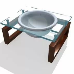 Bathroom Vanity on Glass 3d model