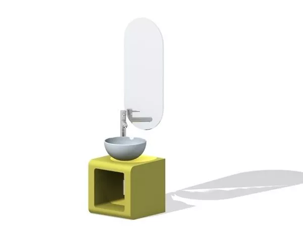 Bathroom Vanity With Mirror 3d model Bathroom Vanity With Mirror 3d model