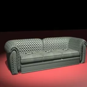 Living room Plaid Sofa 3d model