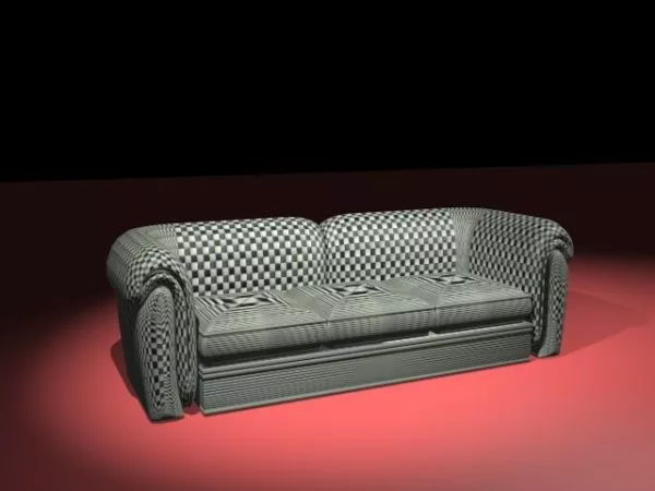 Living room Plaid Sofa 3d model Living room Plaid Sofa 3d model
