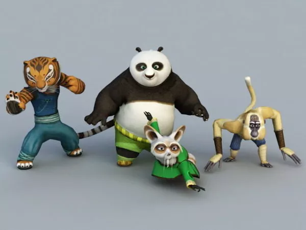 Kung Fu Panda Characters Set 3d model Kung Fu Panda Characters Set 3d model