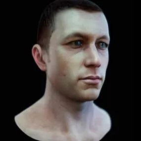 Western Man Head 3d model