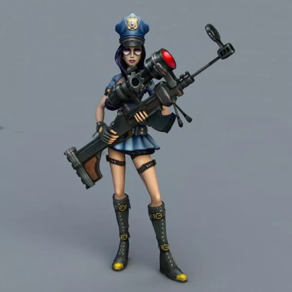 Japanese Police Woman 3d model
