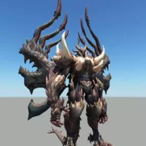 Evil Dragon Guardian Rig 3d model
