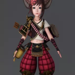 Anime Fox Warrior Character 3d model