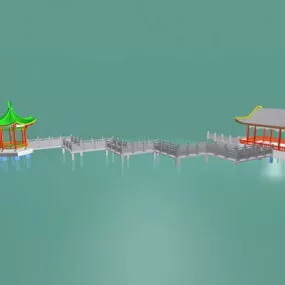 Chinese Pavilion on Water 3d model
