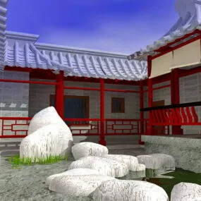 Chinese Garden Building 3d model