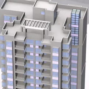 Highrise Building Apartment Blocks 3d model
