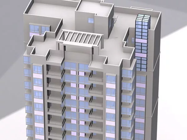 Highrise Building Apartment Blocks 3d model Highrise Building Apartment Blocks 3d model