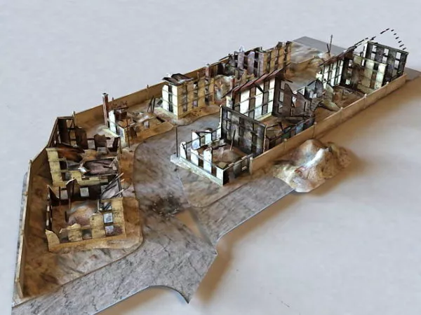 Snow Village Building 3d model
