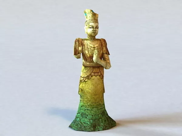 Old Tang Dynasty Buddha Statue 3d model Old Tang Dynasty Buddha Statue 3d model