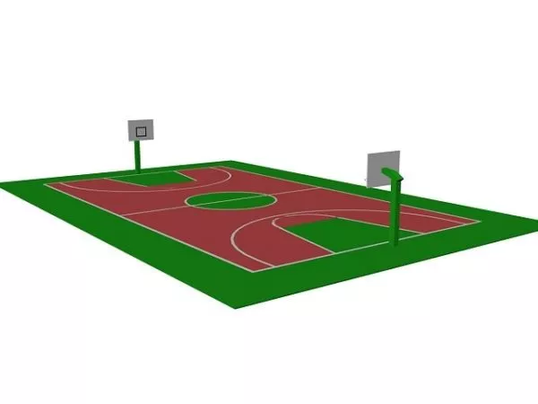Sport Equipment Basketball Red Basket 3d model