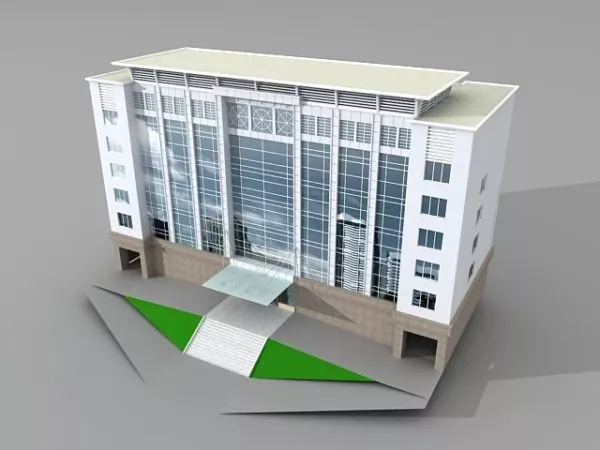 Modern Corporate Office Building 3d model Modern Corporate Office Building 3d model