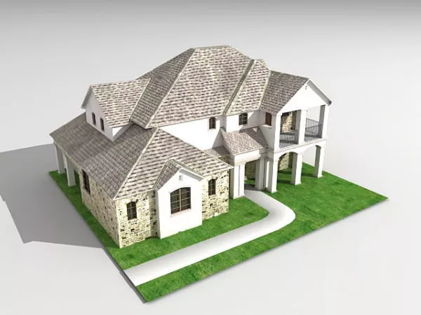 Typical American House 3d model Typical American House 3d model