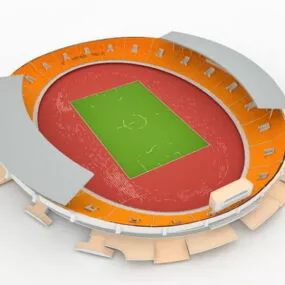 Track & Field Stadium Building 3d model