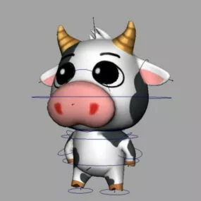 Cartoon Cow Rigged 3d model