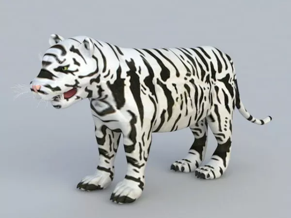 Realistic Kid White Tiger 3d model Realistic Kid White Tiger 3d model
