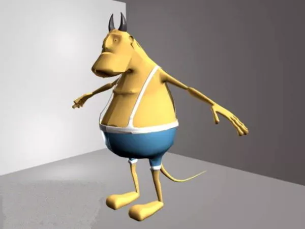 Anthropomorphic Bull Cartoon 3d model Anthropomorphic Bull Cartoon 3d model