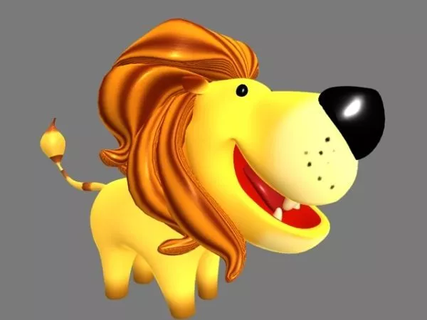Lion Cartoon Big Head 3d model Lion Cartoon Big Head 3d model
