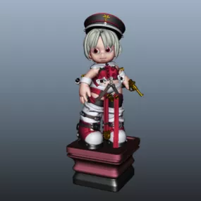 Chibi Character Police Officer 3d model