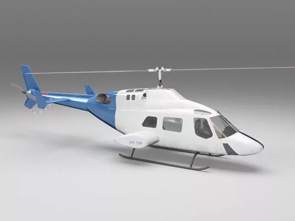 Red Helicopter Rescue Plane 3d model