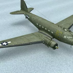 Us Ww2 Transport Aircraft 3d model