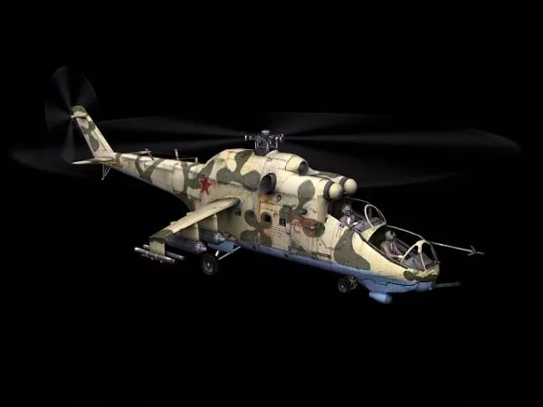Mi24 Soviet Helicopter With Gunship 3d model
