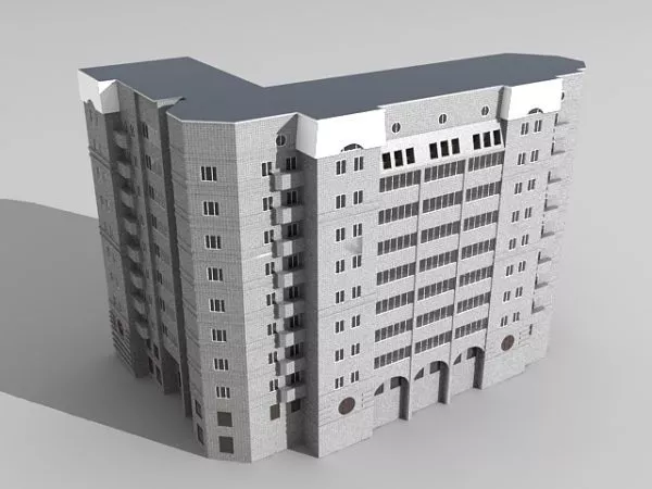 L-shape Office Building 3d model L-shape Office Building 3d model