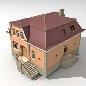 Small Usa House 3d model